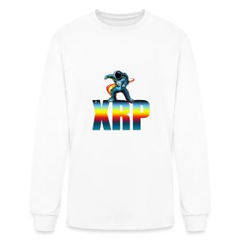 Ripple XRP CryptoCurrency Astronaut Miner Trader - Men's Long Sleeve T-Shirt - white - Front