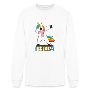 Frieda Name First Name Frieda Colourful Dancing - Men's Long Sleeve T-Shirt - white - Front