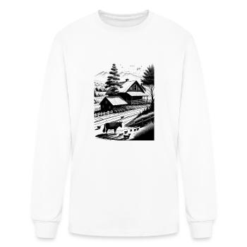 Farm scene - Men's Long Sleeve T-Shirt - white - Front