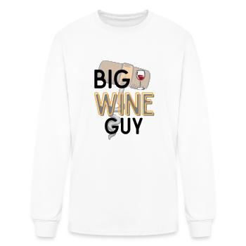 Big wine guy Wine lover Wine opener Wine - Men's Long Sleeve T-Shirt - white - Front