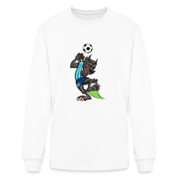 Comic Wolf Plays Soccer - Men's Long Sleeve T-Shirt - white - Front
