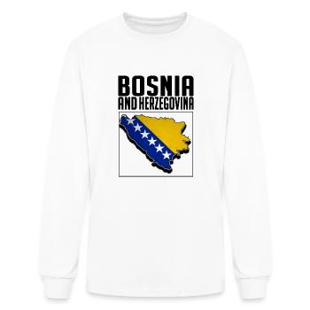 Bosnian Map Bosnia Flag Bosnia And Herzegovina - Men's Long Sleeve T-Shirt - white - Front
