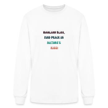 "Highland Bliss, Find Peace in Nature's Kiss!" - Men's Long Sleeve T-Shirt - white - Front
