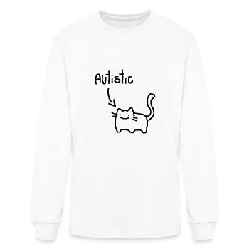 Autistic Cat - Men's Long Sleeve T-Shirt - white - Front