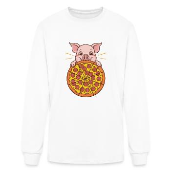Pepperoni Pizza Piglet - Men's Long Sleeve T-Shirt - white - Front