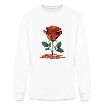 Pepperoni Rose Design - Men's Long Sleeve T-Shirt - white - Front