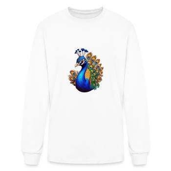 Peacock Bird - Men's Long Sleeve T-Shirt - white - Front
