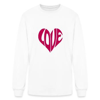Heart, Love Heart, Typography - Men's Long Sleeve T-Shirt - white - Front