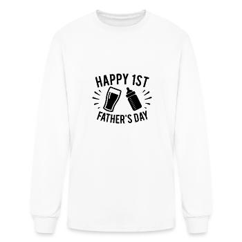 happy first fathers day - Men's Long Sleeve T-Shirt - white - Front