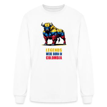 Legends were born in Colombia - Men's Long Sleeve T-Shirt - white - Front