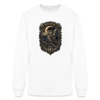 Owl Crest: The Wise Speak Last - Men's Long Sleeve T-Shirt - white - Front