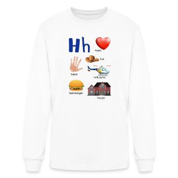 Letter H Alphabet Kids Educational Cartoon - Men's Long Sleeve T-Shirt - white - Front