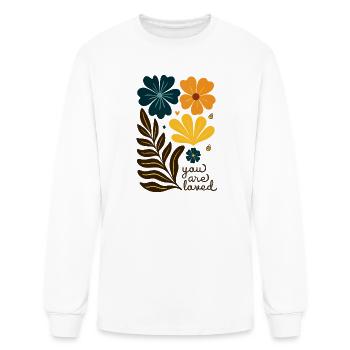 You Are Loved Boho Floral Botanical Cute Positive  - Men's Long Sleeve T-Shirt - white - Front