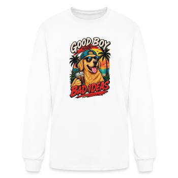 Good Boy With Bad Ideas Funny Golden Retriever Sum - Men's Long Sleeve T-Shirt - white - Front