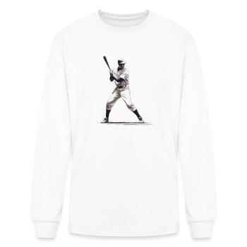 Baseball Player With Baseball Bat - Men's Long Sleeve T-Shirt - white - Front