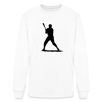 Baseball Player With Baseball Bat - Men's Long Sleeve T-Shirt - white - Front