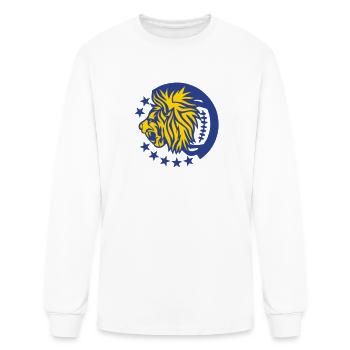 lion roars american football ball - Men's Long Sleeve T-Shirt - white - Front