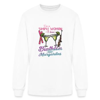 I m A Simple Woman I Lover Biathlon And Margaritas - Men's Long Sleeve T-Shirt - white - Front