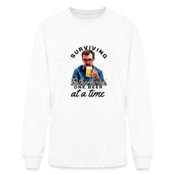 Surviving Fatherhood One Beer At A Time - Men's Long Sleeve T-Shirt - white - Front