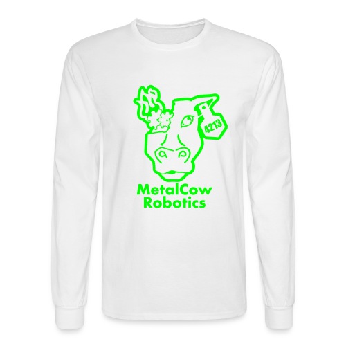 MetalCowLogo GreenOutline - Men's Long Sleeve T-Shirt