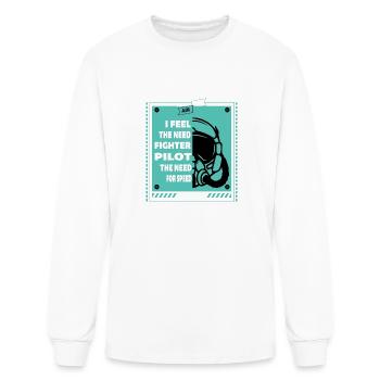 Oxygen mask of Fighter Pilot Helmet and i am pilot - Men's Long Sleeve T-Shirt - white - Front