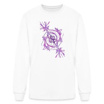 Purple Fractal Spiral Mandala - Men's Long Sleeve T-Shirt - white - Front