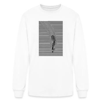 Zebra Optical Illusion Art - Men's Long Sleeve T-Shirt - white - Front