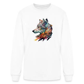 wolf give birth - Men's Long Sleeve T-Shirt - white - Front