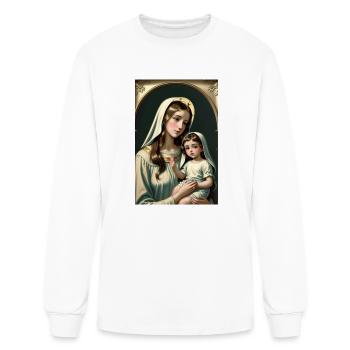Mother Mary with Baby Jesus Vintage Styled - Men's Long Sleeve T-Shirt - white - Front