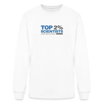 Top 2% Scientists Tee - Men's Long Sleeve T-Shirt - white - Front
