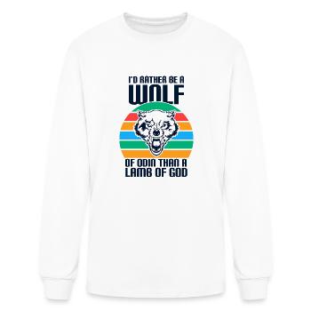 Norse Odin Pagan Worship Wolf - Men's Long Sleeve T-Shirt - white - Front