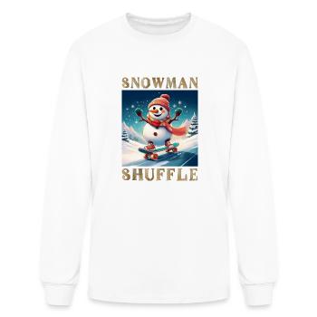 Snowman Shuffle - Winter's Coolest Trickster - Men's Long Sleeve T-Shirt - white - Front