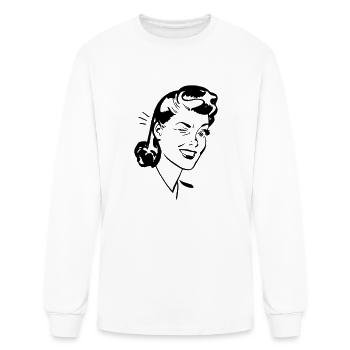 Winking woman - Men's Long Sleeve T-Shirt - white - Front