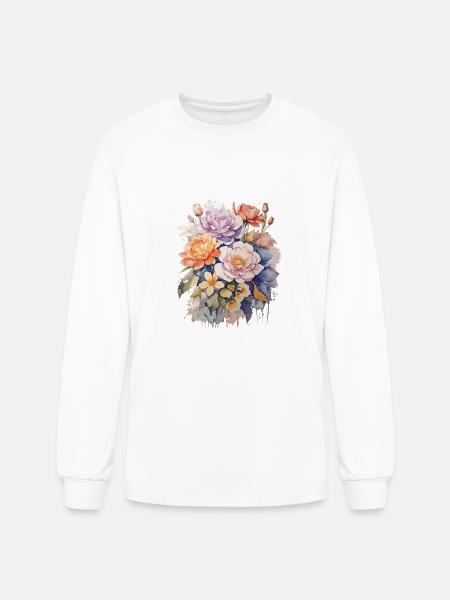 Flowers design - Men's Long Sleeve T-Shirt - white
