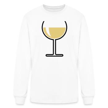White Wine Glass (Round / Open / 2C) - Men's Long Sleeve T-Shirt - white - Front