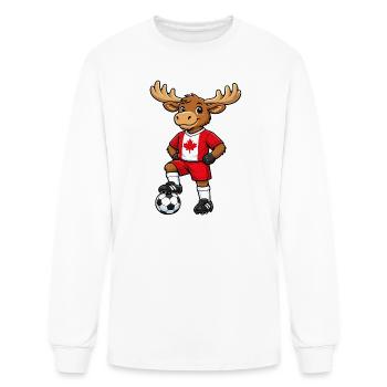 Moose Elk Soccer Player Canada Lover Fan Canadian - Men's Long Sleeve T-Shirt - white - Front