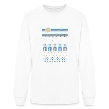 Seaside Shores - Men's Long Sleeve T-Shirt - white - Front