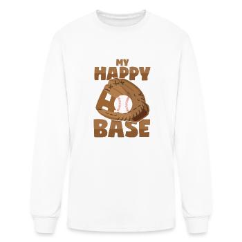 Baseball Happy Place - Men's Long Sleeve T-Shirt - white - Front