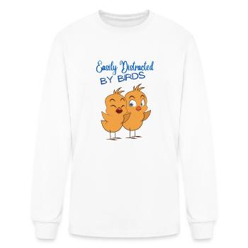 Easily Distracted By Birds - Men's Long Sleeve T-Shirt - white - Front