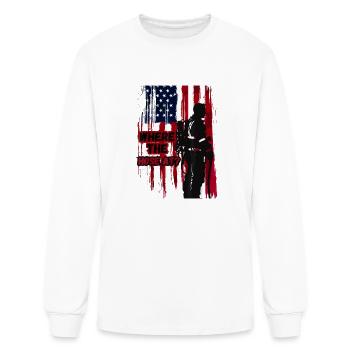American firefighter where hose - Men's Long Sleeve T-Shirt - white - Front