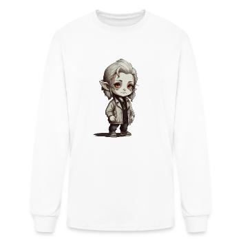 Chibi Character Illustration - Men's Long Sleeve T-Shirt - white - Front