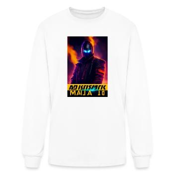 Cyberpunk Skull Guitarist Desert Rain - Men's Long Sleeve T-Shirt - white - Front