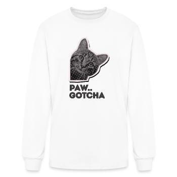 Cat Meme Paw Gotcha - Men's Long Sleeve T-Shirt - white - Front