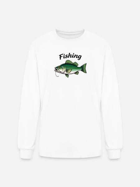 Vivid Bass Fishing Tackle Illustration - Men's Long Sleeve T-Shirt - white