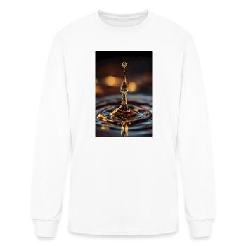 Golden Water Drop Splash - Men's Long Sleeve T-Shirt - white - Front