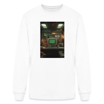 Retro Computer Console Christmas Glow - Men's Long Sleeve T-Shirt - white - Front
