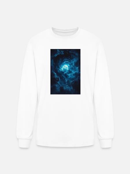 Blue Moonstorm Night Sky - Men's Long Sleeve T-Shirt - white