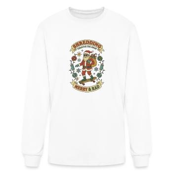 Shredding Santa Snowboard - Men's Long Sleeve T-Shirt - white - Front