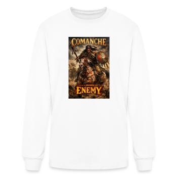 COMANCHE — Enemy | Native Warrior Battle Art - Men's Long Sleeve T-Shirt - white - Front