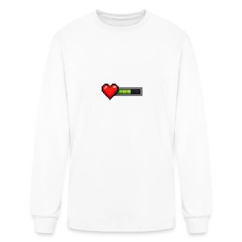 Pixel Heart Loading Gauge - Men's Long Sleeve T-Shirt - white - Front